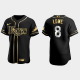 Men's Tampa Bay Rays #8 Brandon Lowe Black Gold Edition Flex Base MLB Jersey