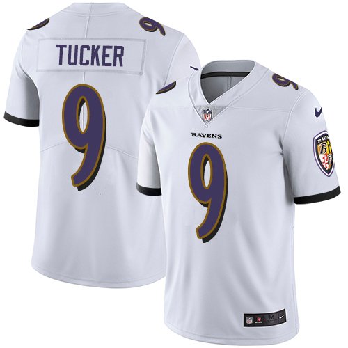 Nike Baltimore Ravens #9 Justin Tucker White Youth Stitched NFL Vapor Untouchable Limited Jersey