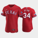 Men's Texas Rangers #34 Nolan Ryan Alternate Scarle 50th Anniversary MLB Flex Base Jersey