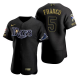 Men's Tampa Bay Rays #5 Wander Franco All Black 2021 Salute to Service Flex Base Jersey