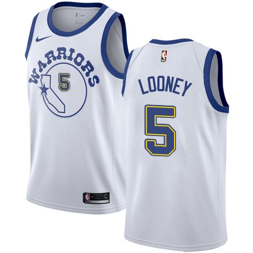 Men's Nike Golden State Warriors #5 Kevon Looney White Throwback Swingman Hardwood Classics NBA Jersey