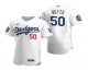 Men's Los Angeles Dodgers #50 Mookie Betts White 2020 World Series Flex Base Nike Jersey