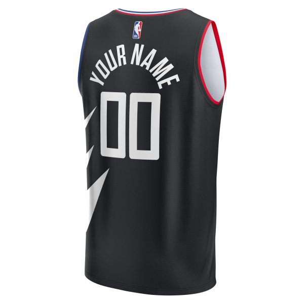 Youth LA Clippers  Fanatics Black Fast Break Replica Custom Jersey - Statement Edition