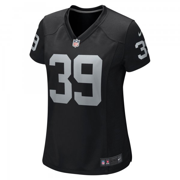 Women's Las Vegas Raiders Nate Hobbs Nike Black Game Jersey