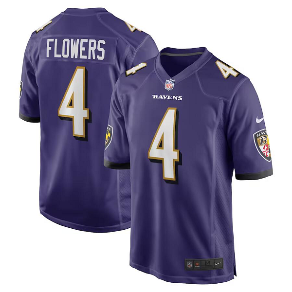 Men's Baltimore Ravens #4 Zay Flowers Nike Purple 2023 NFL Draft First Round Pick Limited Jersey