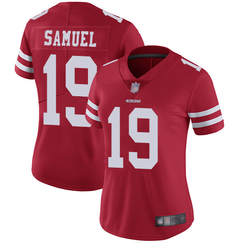 San Francisco 49ers #19 Deebo Samuel Red Team Color Women's Stitched NFL Vapor Untouchable Limited Jersey