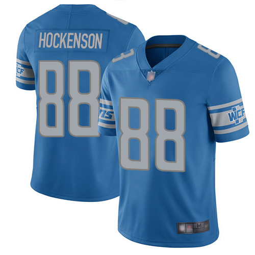 Detroit Lions #88 T.J. Hockenson Blue Team Color Men's Stitched NFL Vapor Untouchable Limited Jersey