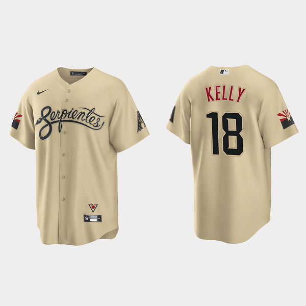 Men's Arizona Diamondbacks #18 Carson Kelly 2021 City Connect Gold MLB Jersey