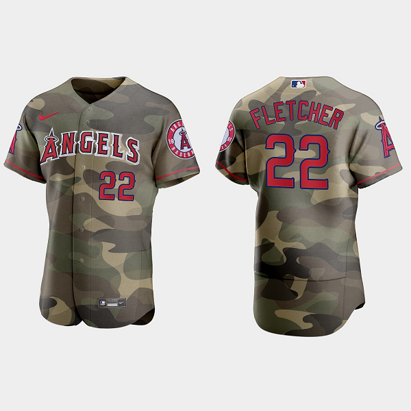 David Fletcher Los Angeles Angels 2021 National Armed Forces Day MLB Jersey - Camo