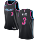 Nike Men's Miami Heat #3 Dwyane Wade Black Swingman City Edition 2018/19 NBA Jersey