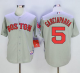 Boston Red Sox #5 Nomar Garciaparra Grey Cool Base Stitched MLB Jersey