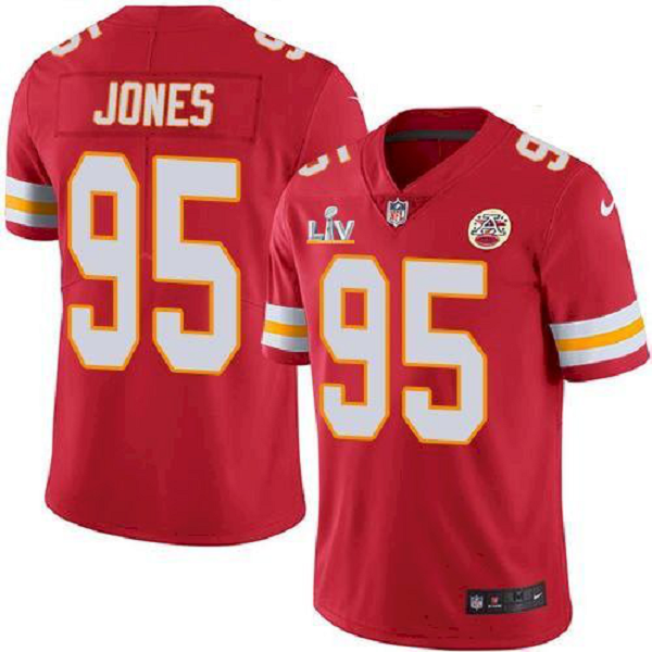 Men's Kansas City Chiefs Chris Jones Red 2021 Super Bowl LV NFL Jersey