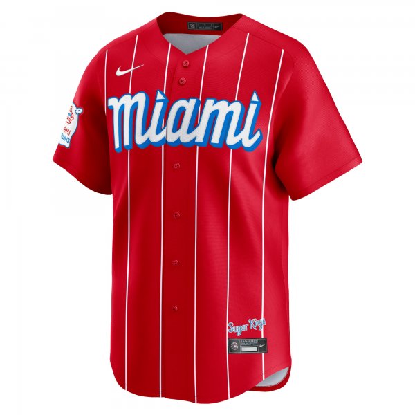 Men's Miami Marlins  Nike Red City Connect Limited Jersey