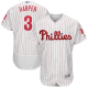 Men's Philadelphia Phillies #3 Bryce Harper Majestic MLB Home Flexbase Collection Player White Jersey