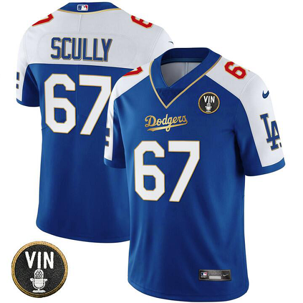 Men's Los Angeles Dodgers #67 Vin Scully 2023 Vapor Royal Gold Jersey