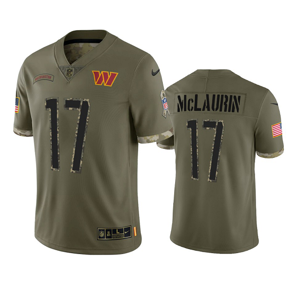 Washington Commanders Terry McLaurin #17 Olive 2022 Salute To Service Limited Jersey