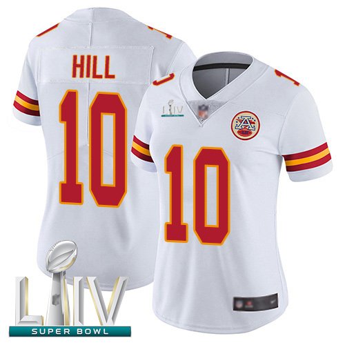 Kansas City Chiefs #10 Tyreek Hill White Super Bowl LIV Bound Women's Stitched NFL Vapor Untouchable Limited Jersey