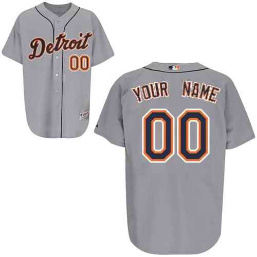 Detroit Tigers Grey Men's Customized MLB Jersey