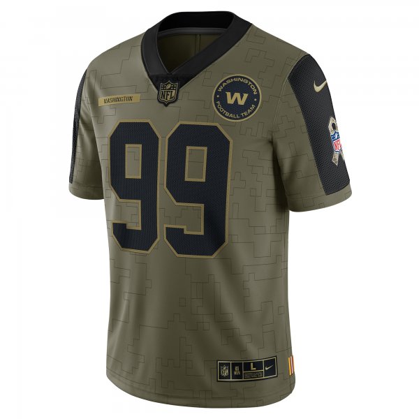 Men's Washington Football Team Chase Young Nike Olive 2021 Salute To Service Limited Player Jersey