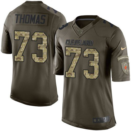 Nike Cleveland Browns #73 Joe Thomas Green Men's Stitched NFL Limited Salute to Service Jersey