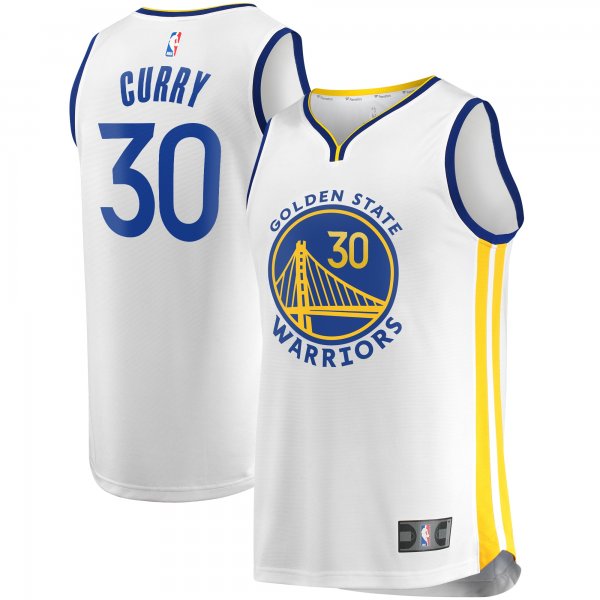 Men's Golden State Warriors Stephen Curry Fanatics White Fast Break Replica Player Jersey - Association Edition