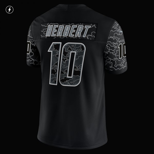 Men's Los Angeles Chargers Justin Herbert Nike Black RFLCTV Limited Jersey