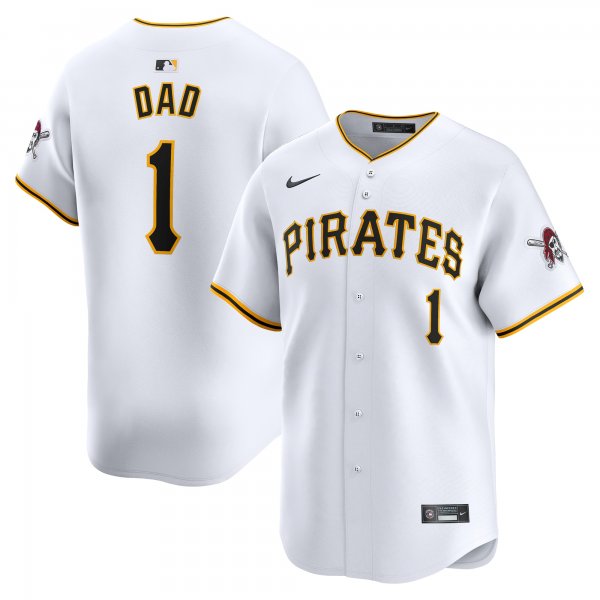 Men's Pittsburgh Pirates Nike White #1 Dad Home Limited Jersey