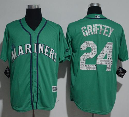 Seattle Mariners #24 Ken Griffey Green 2017 Spring Training Cool Base Stitched MLB Jersey