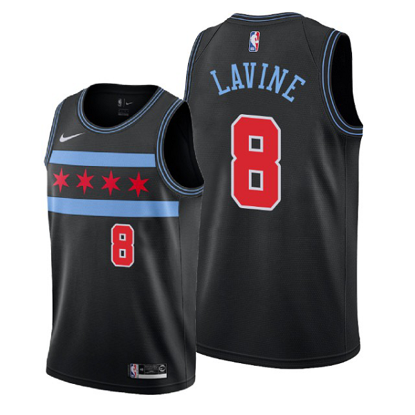 Youth Chicago Bulls #8 Zach LaVine 2018-19 City Edition Black NBA Jersey