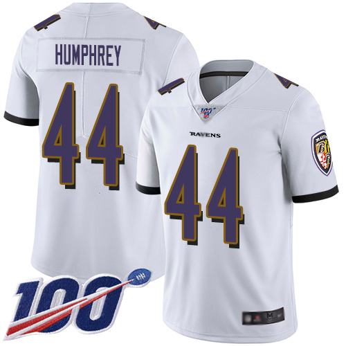 Baltimore Ravens #44 Marlon Humphrey White Men's Stitched NFL 100th Season Vapor Limited Jersey