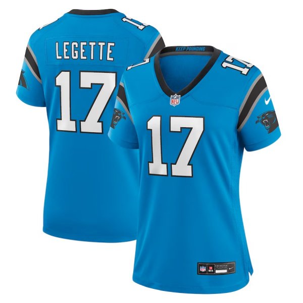 Women's Carolina Panthers #17 Xavier Legette Nike Blue Alternate Limited Jersey