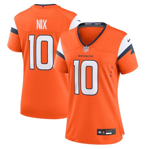 Women's Denver Broncos #10 Bo Nix Nike Orange Limited Jersey