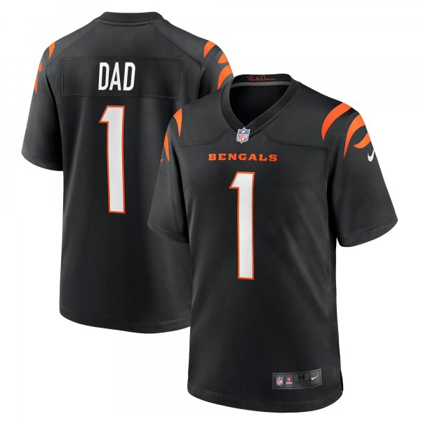 Men's Cincinnati Bengals Number 1 Dad Nike Black Game Jersey