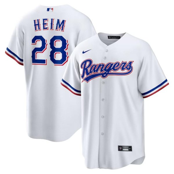 Men's Texas Rangers #28 Jonah Heim Nike White Home Replica Jersey