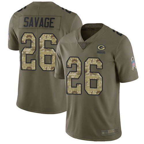 Green Bay Packers #26 Darnell Savage Olive/Camo Men's Stitched NFL Limited 2017 Salute To Service Jersey