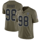 Las Vegas Raiders #98 Maxx Crosby Olive Men's Stitched NFL Limited 2017 Salute To Service Jersey