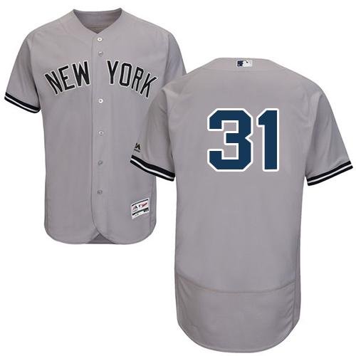 New York Yankees #31 Aaron Hicks Grey Flexbase Collection Stitched MLB Jersey