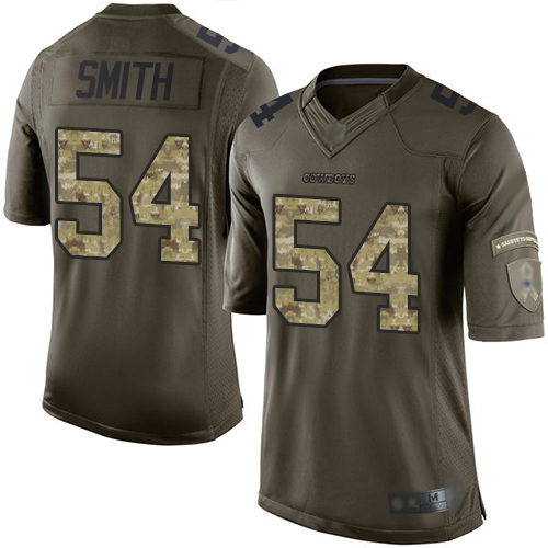 Dallas Cowboys #54 Jaylon Smith Green Women's Stitched NFL Limited 2015 Salute to Service Jersey