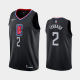 Men's Nike Los Angeles Clippers #2 Kawhi Leonard Black 2019-20 Statement NBA Jersey