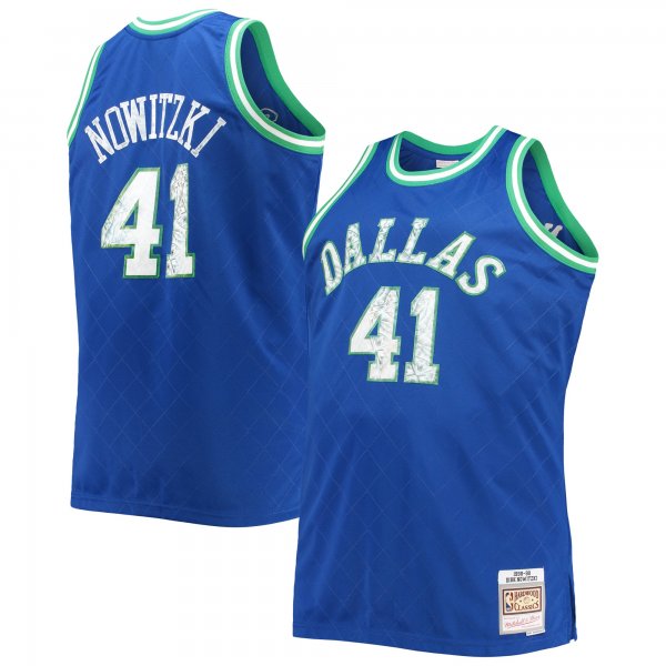 Men's Dallas Mavericks Dirk Nowitzki Mitchell & Ness Blue Big & Tall 1998/99 NBA 75th Anniversary Diamond Swingman Jersey