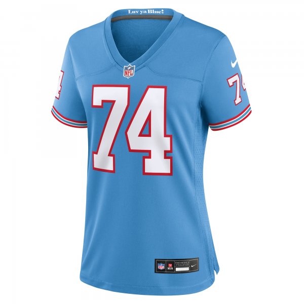 Women's Tennessee Titans Bruce Matthews Nike Light Blue Oilers Throwback Retired Player Game Jersey