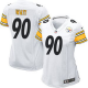 Nike Pittsburgh Steelers #90 T. J. Watt White Women's Stitched NFL Elite Jersey