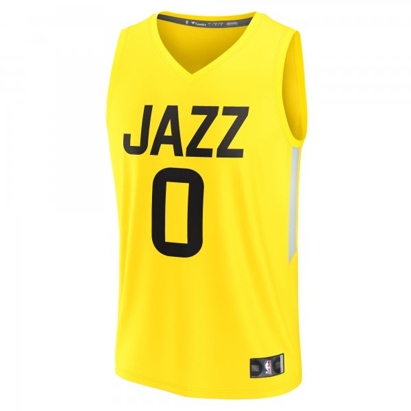 Men's Utah Jazz Taylor Hendricks Fanatics Yellow  Fast Break Replica Jersey - Icon Edition