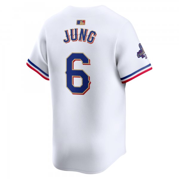 Men's Texas Rangers Josh Jung Nike White 2024 Gold Collection Limited Player Jersey