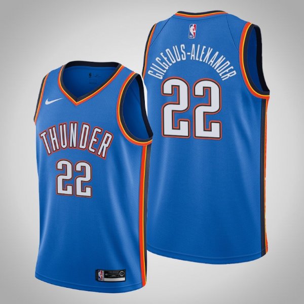 Men's 2019-20 Oklahoma City Thunder Shai Gilgeous-Alexander #22 Blue NBA Jersey