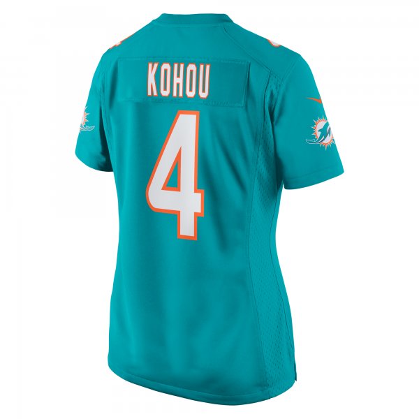 Women's Miami Dolphins Kader Kohou Nike Aqua Game Player Jersey