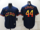 Men's Houston Astros #44 Yordan Alvarez Navy Blue Rainbow Stitched MLB Cool Base Nike Jersey