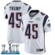 Men's Nike NFL New England Patriots #45 Donald Trump Limited Road White Vapor Untouchable Super Bowl LII Jersey