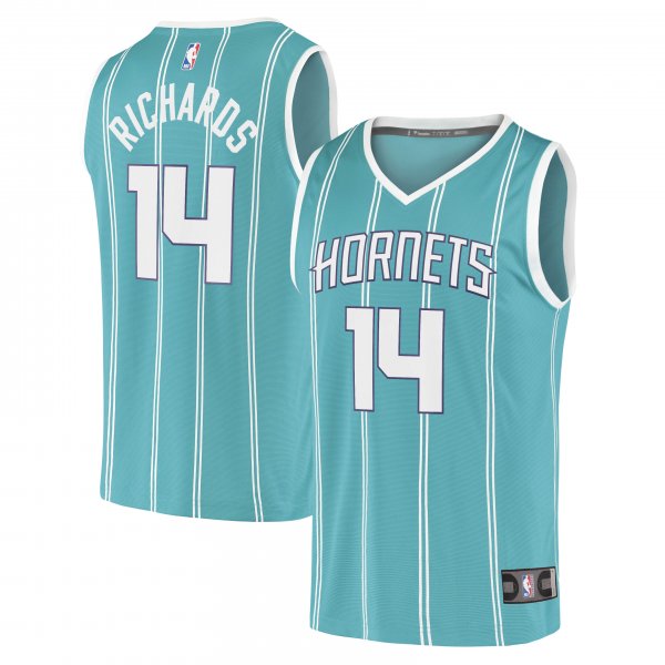 Men's Charlotte Hornets Nick Richards Fanatics Teal Fast Break Replica Jersey - Icon Edition