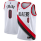 Nike Men's Portland Trail Blazers #0 Damian Lillard White Swingman Association Edition NBA Jersey